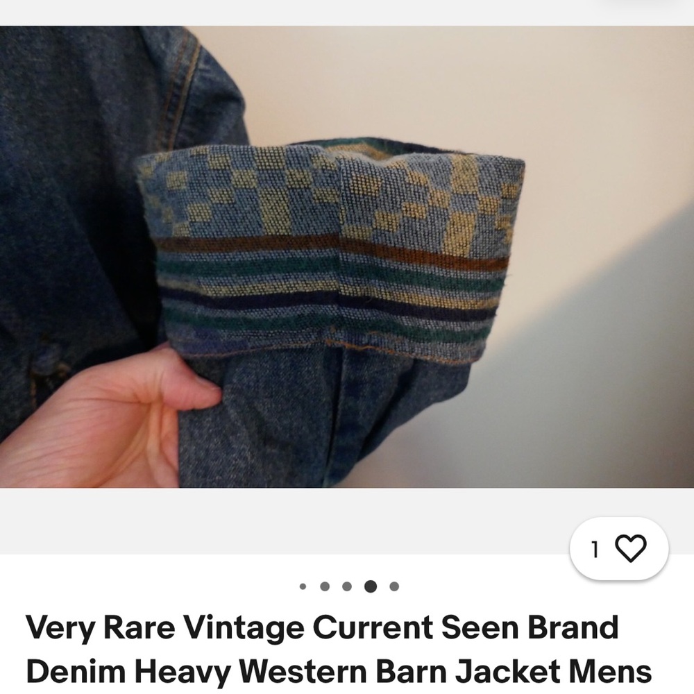 Vintage Current Seen Men’s Western Aztec Irreversible Denim Coat - Picture 3 of 12